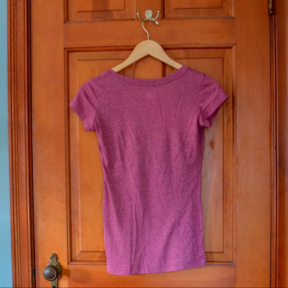 Berry V Neck Tee - Picture 2 of 3